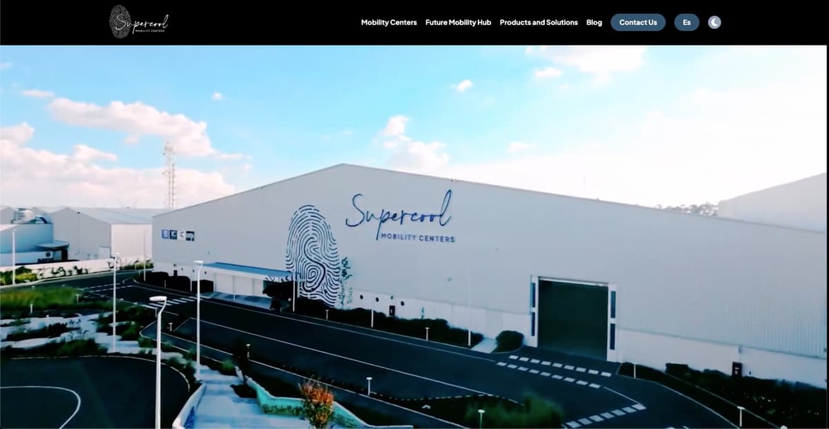 Captura de pantalla del sitio web de Supercool Mobility Centers